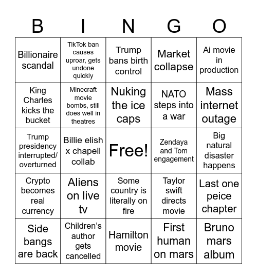 2025 bingo Card