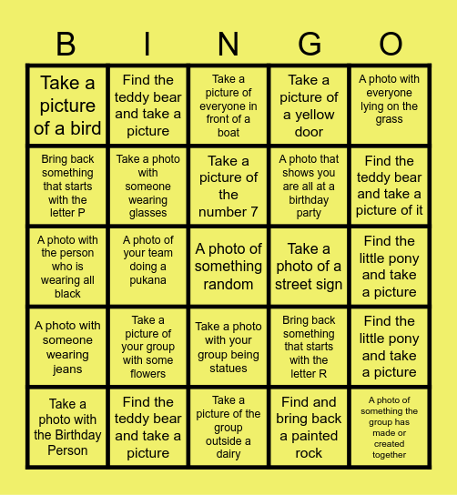 Rapu Hamu Bingo Card