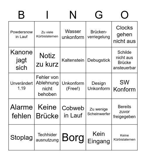 WG-Kontrollbingo Card