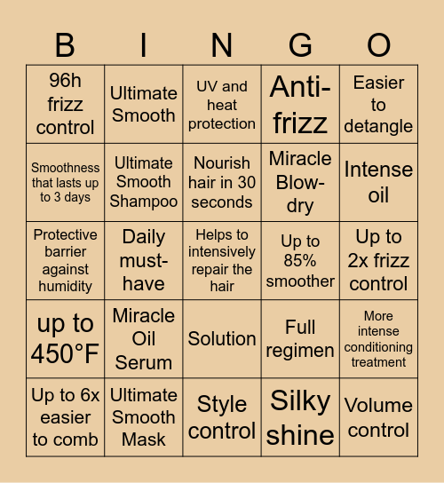 ULTIMATE SMOOTH Bingo Card