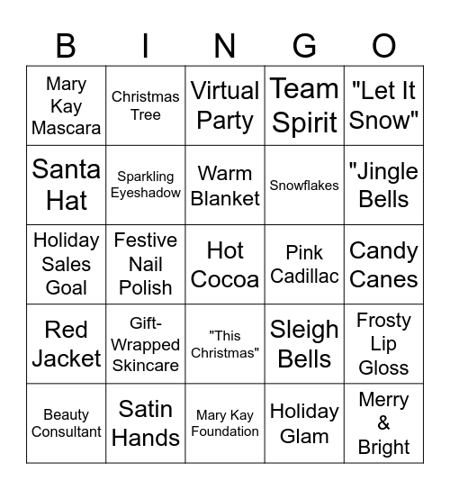 Mary Kay Christmas 🎄 Bingo Card