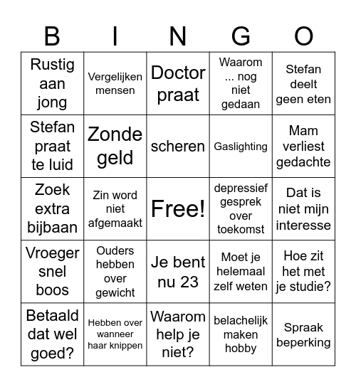 Kerst bij Vienerius Bingo Card