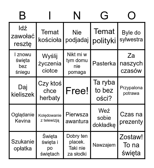 Polskie Święta BINGO Card