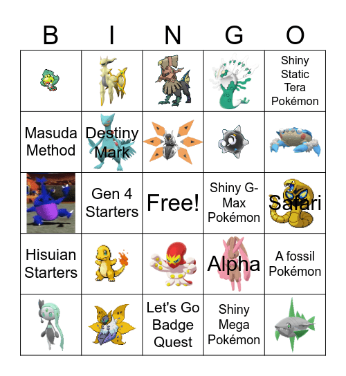 2025 Shiny Pokémon Bingo Card