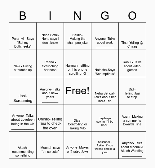 Christmas Bingo Card