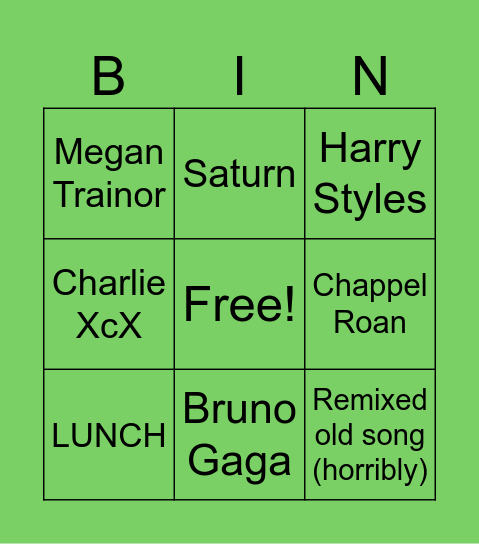 Car Bingo Card