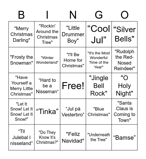 Jule Bingo Card