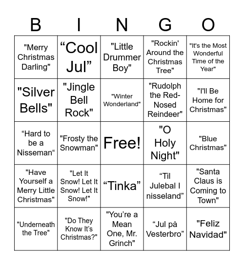 Jule Bingo Card