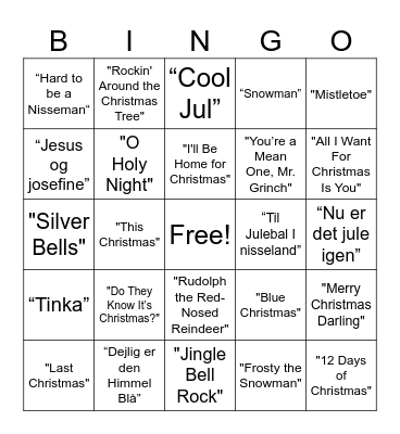 Jule Bingo Card
