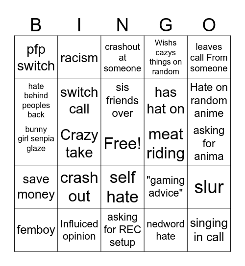 julian Bingo Card