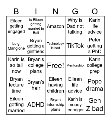 2024 Holiday Season Bingo Card