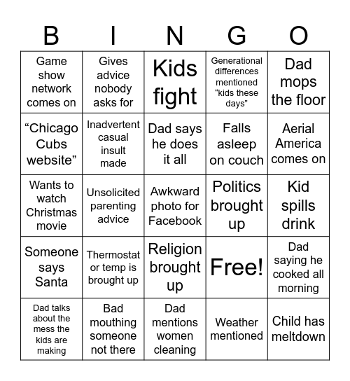 Xmas Bingo Card