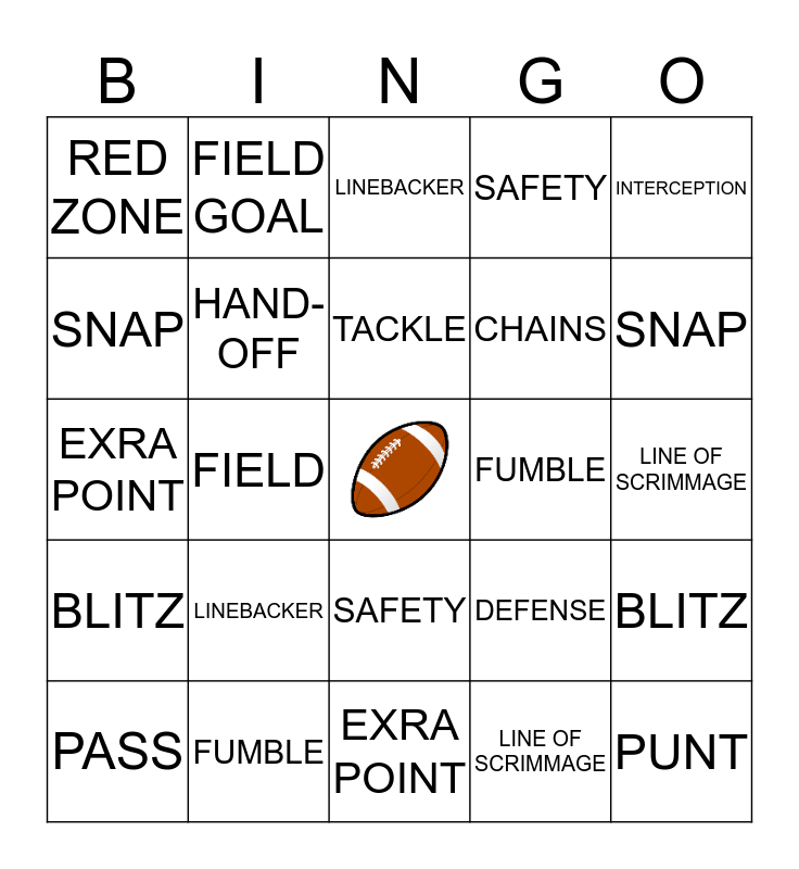 TAILGATE BINGO! Bingo Card