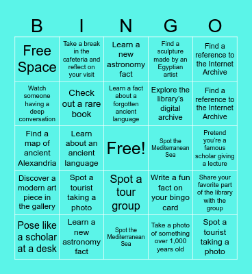 Bibliotheca de Alexandra Bingo Card