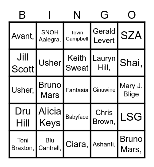G-mix Bingo Card