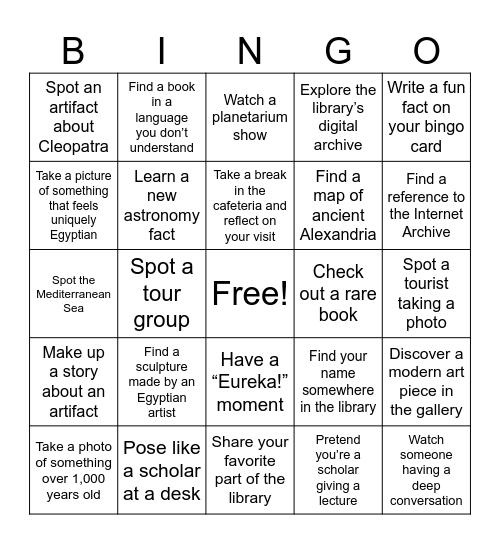 Alexandra Bibleotecha Bingo Card