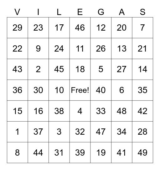 2024 Villegas Family Reunion Bingo Card