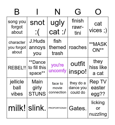 CATS (2019) YEAR 5 Bingo Card