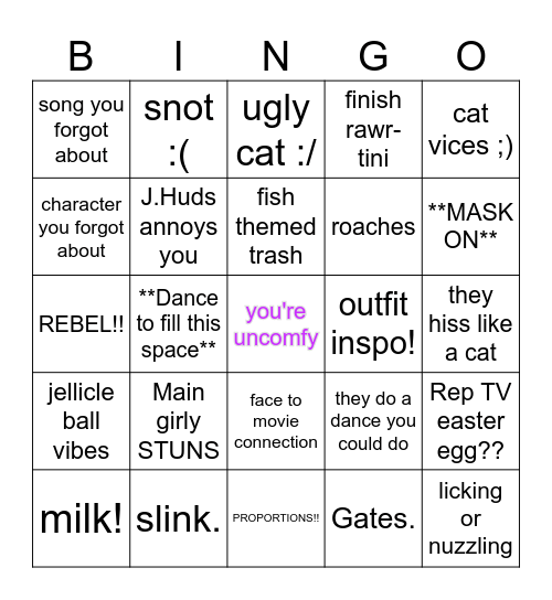 CATS (2019) YEAR 5 Bingo Card