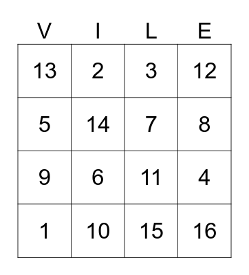 2024 Villegas Family Reunion Bingo Card