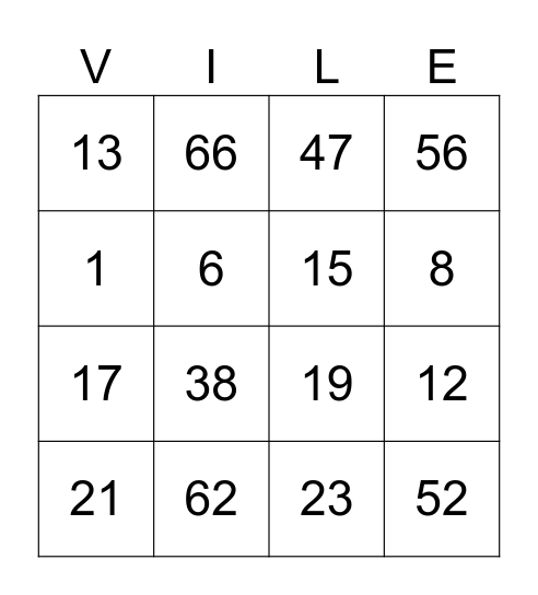 2024 Villegas Family Reunion Bingo Card