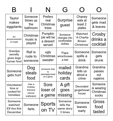 Christmas 2024 @ The Martinś Bingo Card