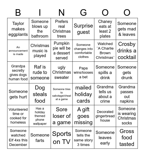 Christmas 2024 @ The Martinś Bingo Card