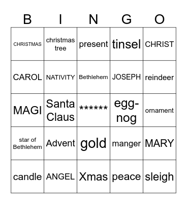 CHRISTMAS BINGO Card