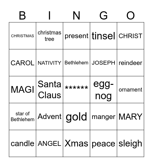 CHRISTMAS BINGO Card