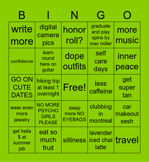 Camden’s 2025 Bingo Card Bingo Card