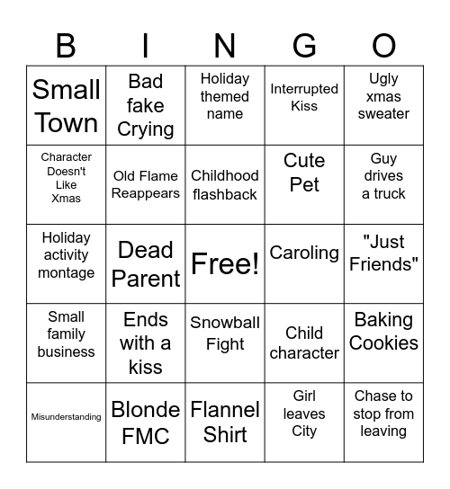 Hallmark Christmas Bingo Card