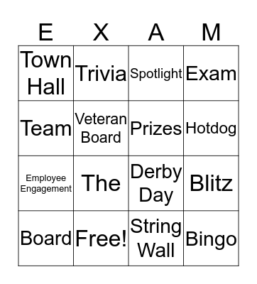 Employee Engagement Bingo Card