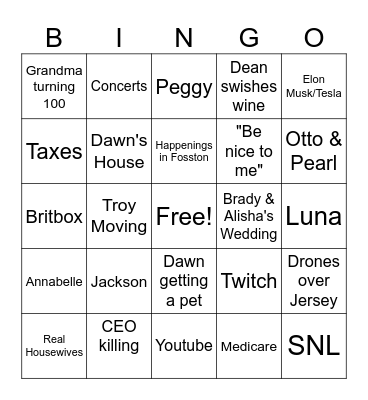 Xmas 25 Bingo Card