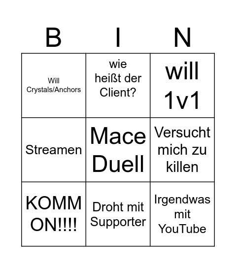 Louis Bingo Card