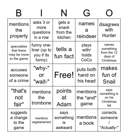 Bryce-go Bingo Card