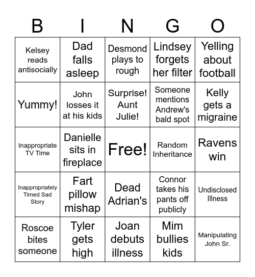 Christmas Time Bingo Card