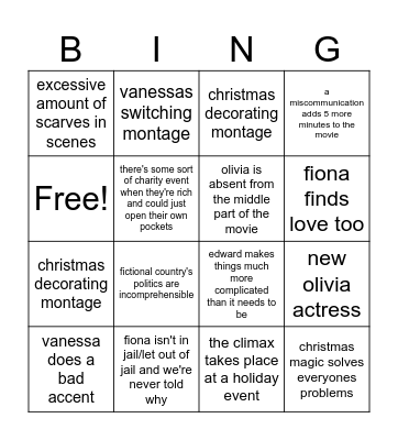 princess switch 3 Bingo Card