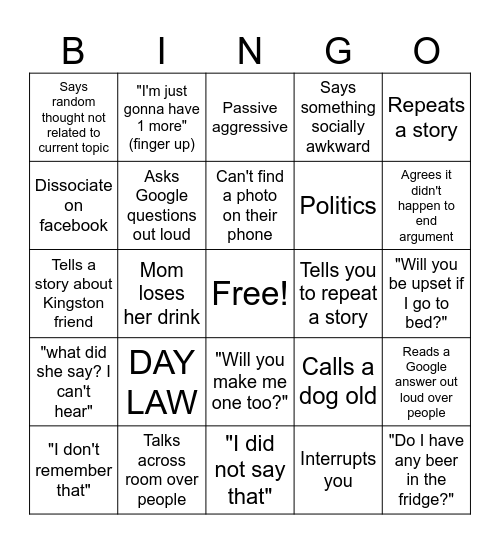Xmas Bingo Card