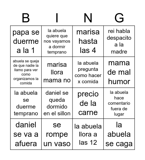 bingo navidad 2024 Bingo Card