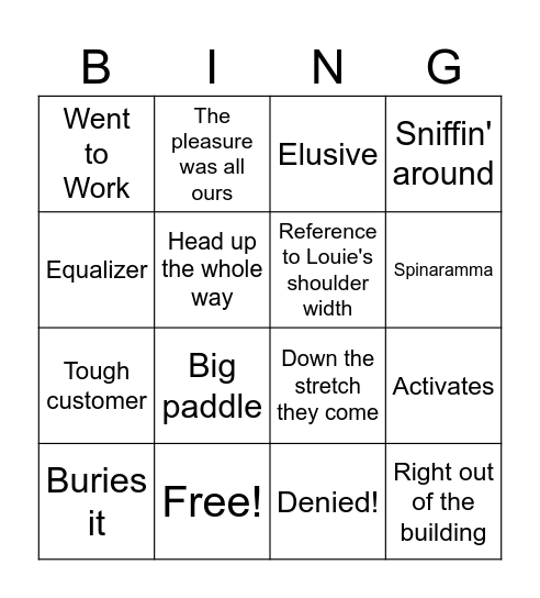 Jack and Lioue Bingo Card