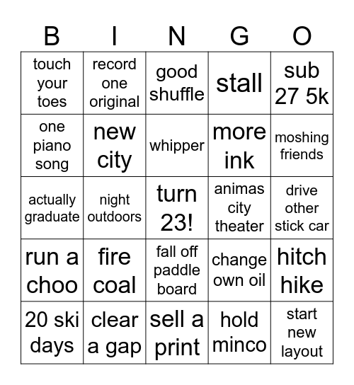 maxrailroad 2025 Bingo Card