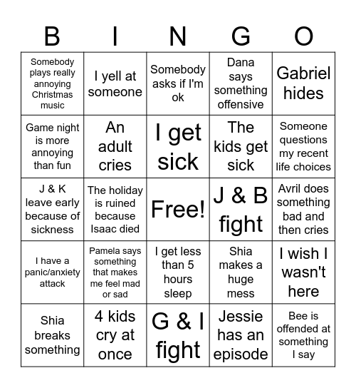 Christmas Bingo Card