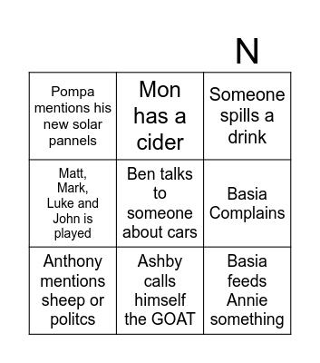 Blackman Bingo Card