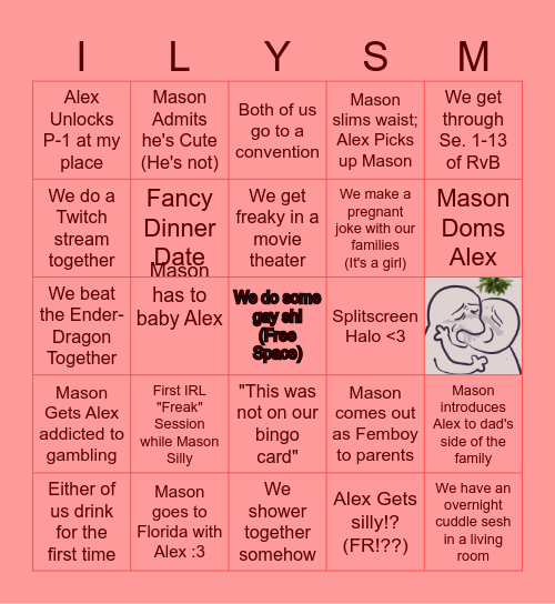 Mason & Alex's 2025 Bingo Card <3 Bingo Card