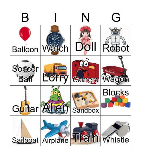 Toys Bingo Card