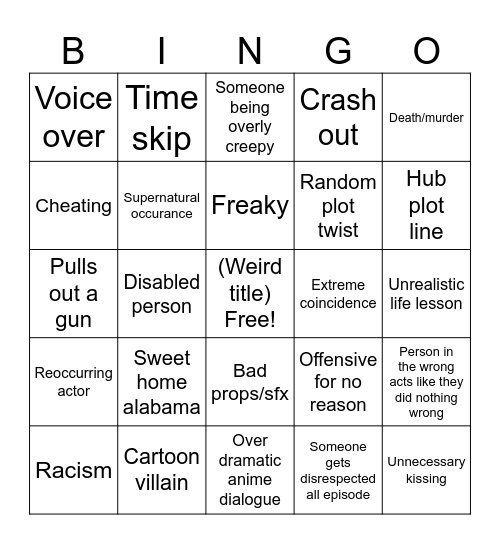 Tomorrow’s teaching Bingo Card