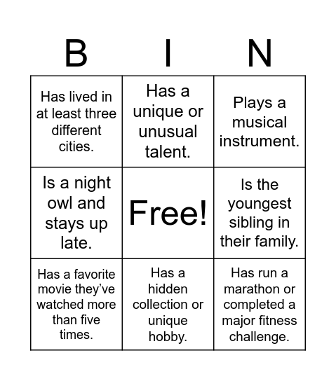 Christmas Bingo Card