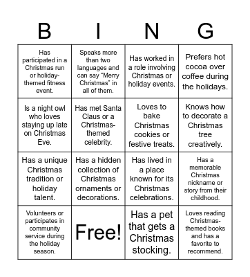 Christmas Bingo Card