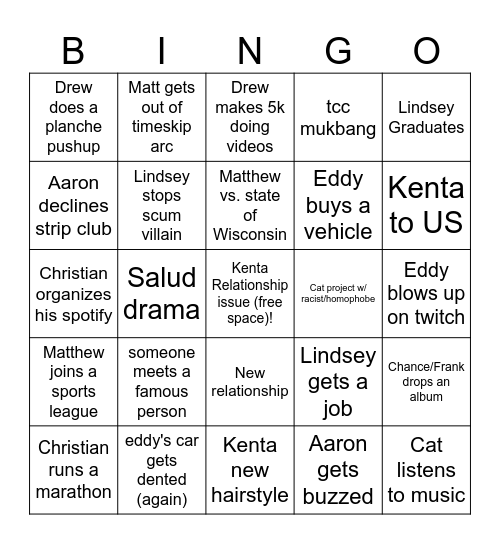 TCC Bingo Card