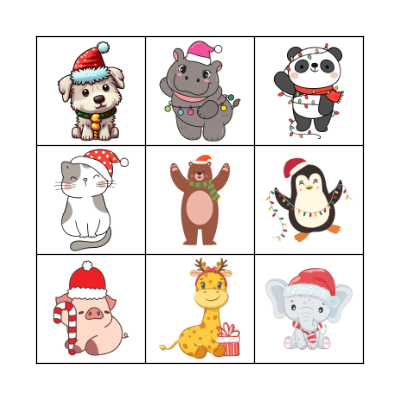 Christmas Animals Bingo Card
